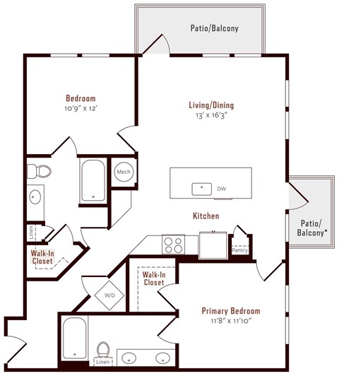 Alexan Pena Station Apartments in Denver, Colorado B1 Floor Plan
